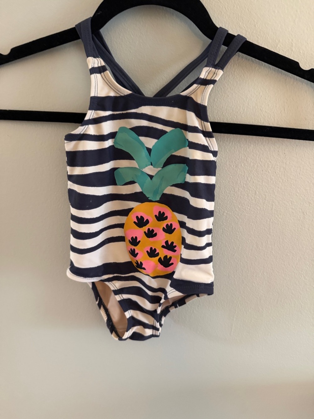 Tea Collection Toddler Girls size 2T Stripe Pineapple One-Piece Swimsuit